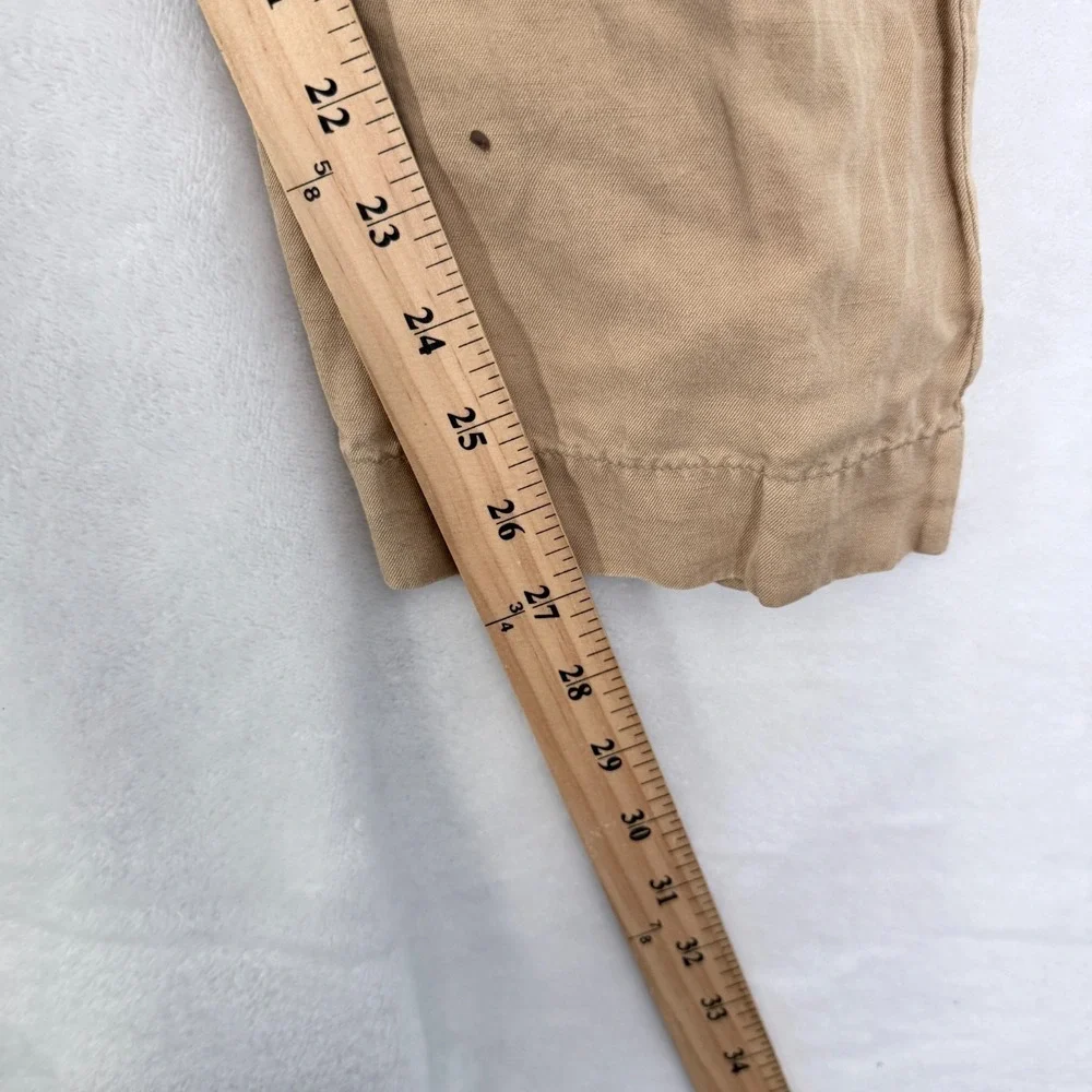 Polo Ralph Lauren Chino Pants Mens 34x30 (34x27) Beige Linen Silk Classic Fit